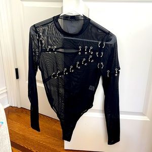 Mesh Bodysuit with Piercings